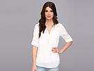 Calvin Klein - Zip V Neck Blouse M3va9642 (soft White/soft White)