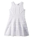 Us Angels Lace And Mesh Fit-and-flare Dress (big Kids) (white) Girl's Dress