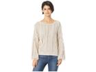 Chaser Cropped Wide Neck Blouson Sleeve Pullover Sweater (pink Sand) Women's Sweater
