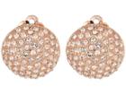 Nina Medium Pave Button Clip Earrings; Elements By Swarovski (rose Gold/silk) Earring