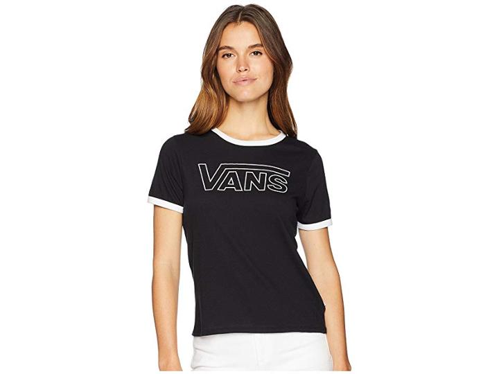 Vans Line V Ringer (black/white) Women's Clothing