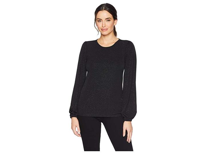 Michael Michael Kors Elevated Pufff Blouson Long Sleeve Top (black) Women's Clothing