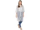 Vince Camuto Bubble Sleeve Boutique Floral Side Tie Tunic (antique White) Women's Blouse