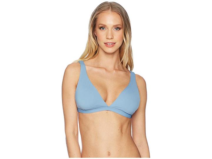 Roxy Solid Softly Love Elongated Tri Top (blue Shadow) Women's Swimwear