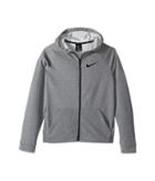 Nike Kids Dry Full-zip Training Hoodie (little Kids/big Kids) (carbon Heather/black) Boy's Sweatshirt
