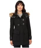 Marc New York By Andrew Marc Paxton 30 Wool Plush Toggle Faux Fur Coat (charcoal) Women's Coat
