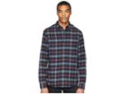 Vince Shadow Plaid Grid Long Sleeve (mulberry) Men's Clothing