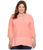 Extra Fresh By Fresh Produce Plus Size Windfall Top (sunset Coral) Women's Clothing