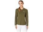 Nike Court Dry Top Long Sleeve 1/2 Zip (olive Canvas/white/white/olive Canvas) Women's Clothing