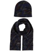 Ugg Kids Camo Beanie And Scarf Boxed Set (toddler/little Kids) (navy Multi) Beanies