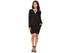 American Rose Chloe Long Sleeve Strappy Dress With Grommet Detail (black) Women's Dress