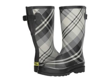 Western Chief French Plaid Wide Calf (gray) Women's Rain Boots