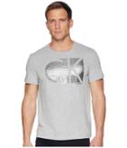 Calvin Klein Short Sleeve Ck Stripe Logo Tee (medium Grey Heather) Men's T Shirt