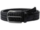 Torino Leather Co. 35mm Italian Mini Strand Woven Stretch Leather (black/grey) Men's Belts