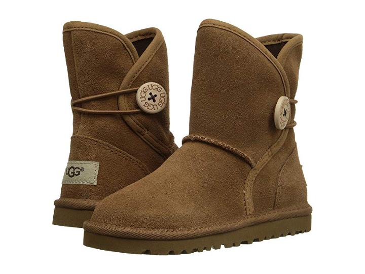 Ugg Kids Leona (toddler/little Kid/big Kid) (chestnut Suede) Girls Shoes