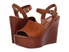 Steve Madden Bellini Wedge Sandal (cognac Suede) Women's Wedge Shoes