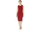 Marina Short Stretch Crepe Dress W/ Exposed Zip Back (cranberry) Women's Dress