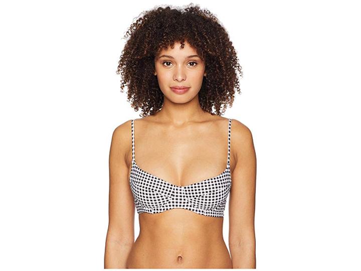 Onia Weworewhat X Onia Lydia Top (black Classic Gingham) Women's Swimwear