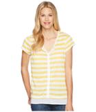 Tribal Slub Jersey Short Sleeve Top With Notch Collar (sun) Women's T Shirt
