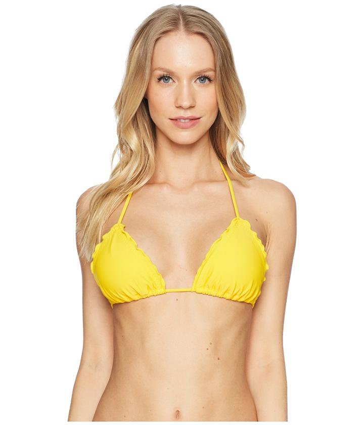 Luli Fama Cosita Buena Wavey Triangle Top (limon) Women's Swimwear