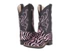 Old West Kids Boots Leatherette Western Boots (toddler/little Kid) (leatherette Zebra Glint Print) Cowboy Boots