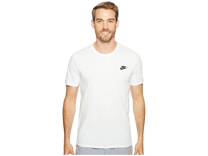 Nike Core Embroidered Futura Tee (white/white/black) Men's Clothing