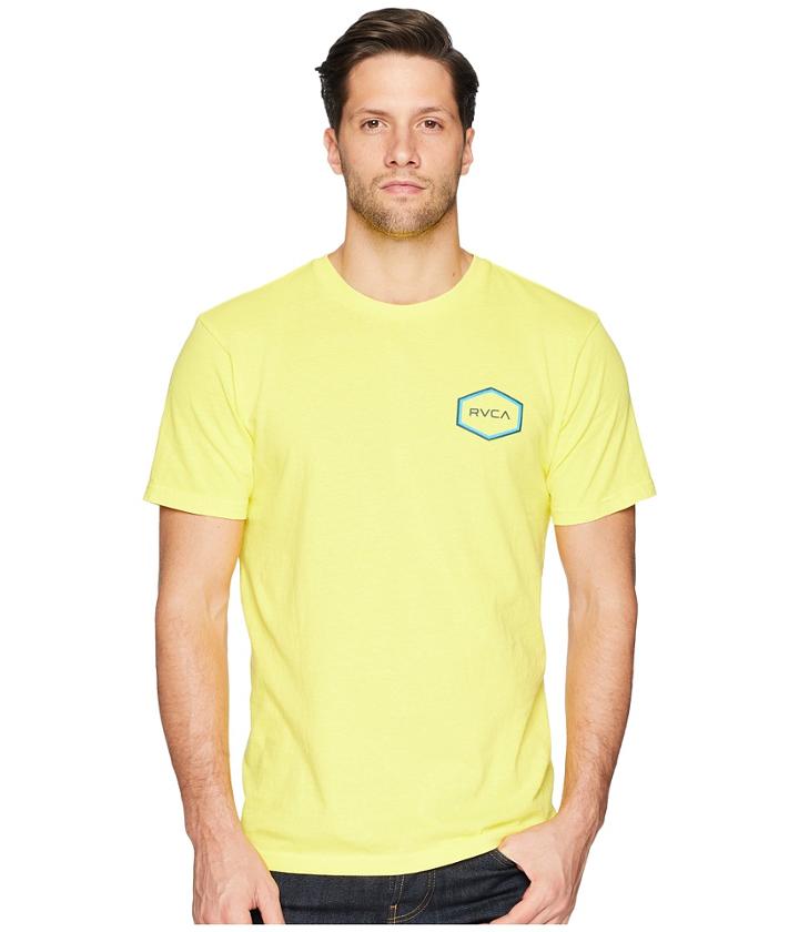 Rvca Double Hex Short Sleeve (lemon Zest) Men's Clothing