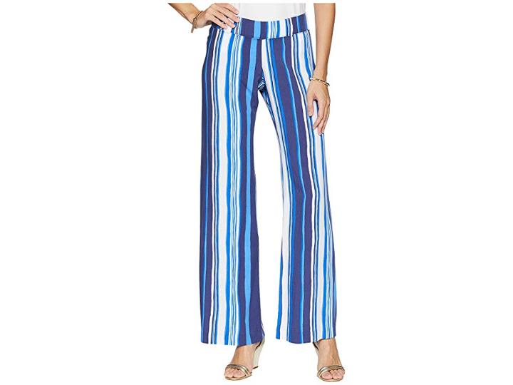Lilly Pulitzer Bal Harbour Palazzo (bright Navy Jungley Stripe Vertical) Women's Casual Pants
