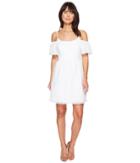 Kensie Eyelet Dots Dress Ks4k7683 (white) Women's Dress