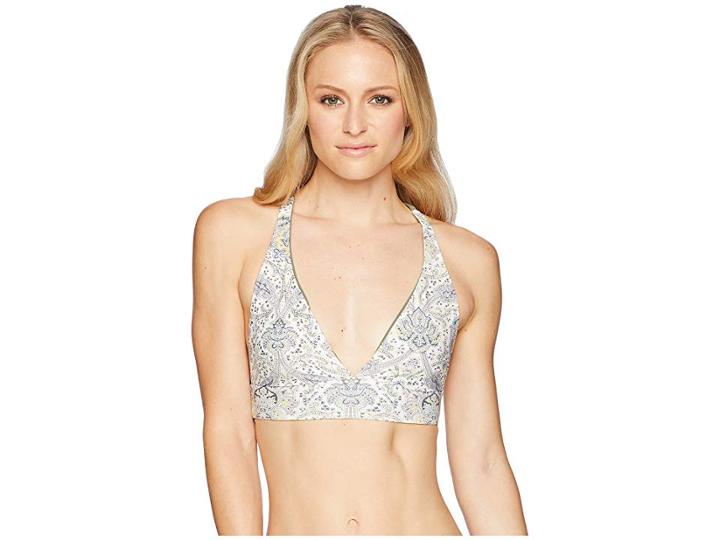 Carve Designs Marbella Reversible Top (olive Paisley/olive) Women's Swimwear