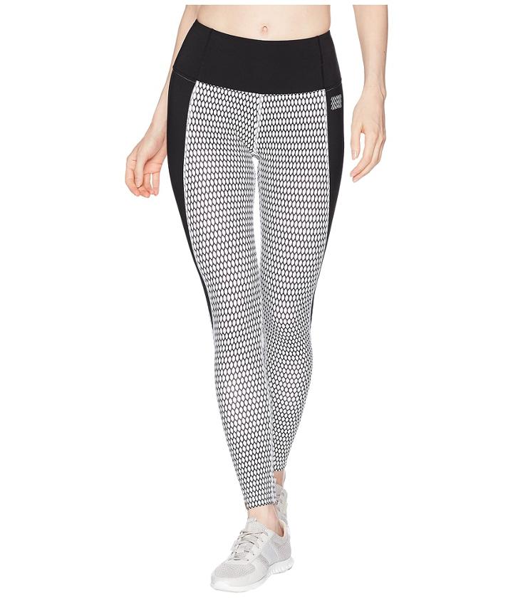 Monreal London Asana Leggings (black/white Mesh Print) Women's Casual Pants