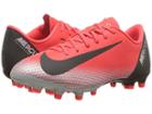 Nike Kids Vapor 12 Academy Cr7 Fg/mg Soccer (little Kid/big Kid) (bright Crimson/black/chrome/dark Grey) Kids Shoes