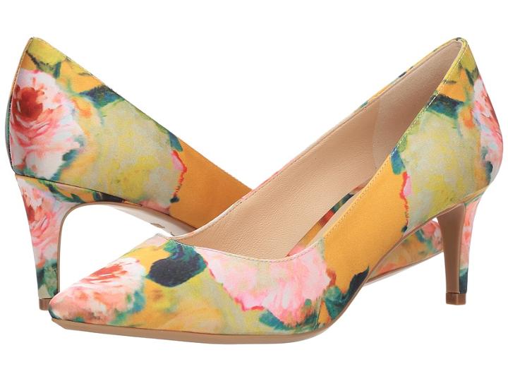 Nine West Soho9x9 (yellow Multi Water Color Floral Crystal Satin) Women's Shoes