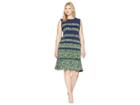 Michael Michael Kors Plus Size Paisley Paneled Sleeveless Dress (true Navy/green Apple Multi) Women's Dress