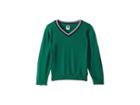 Janie And Jack Stripe Collar V-neck Sweater (toddler/little Kids/big Kids) (green) Boy's Sweater