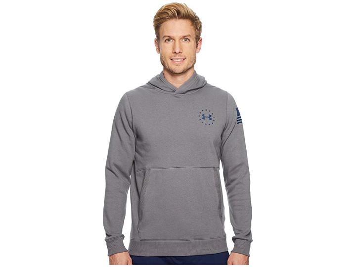 Under Armour Ua Freedom Threadborne Fleece Hoodie (graphite/blackout Navy) Men's Sweatshirt