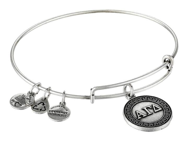 Alex And Ani Alpha Gamma Delta Charm Bangle (rafaelian Silver Finish) Bracelet