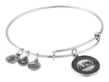 Alex And Ani Alpha Gamma Delta Charm Bangle (rafaelian Silver Finish) Bracelet