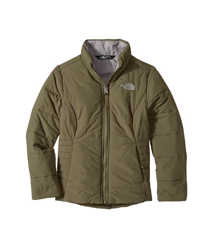 The North Face Kids All Season Insulated Jacket (little Kids/big Kids) (burnt Olive Green/metallic Silver (prior Season)) Girl's Coat