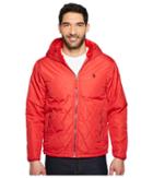 U.s. Polo Assn. Diamond Quilted Hooded Jacket (chili Pepper) Men's Coat
