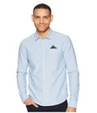 Scotch & Soda Oxford Shirt With Chest Pocket And Detachable Pocket Square (blue) Men's Short Sleeve Button Up