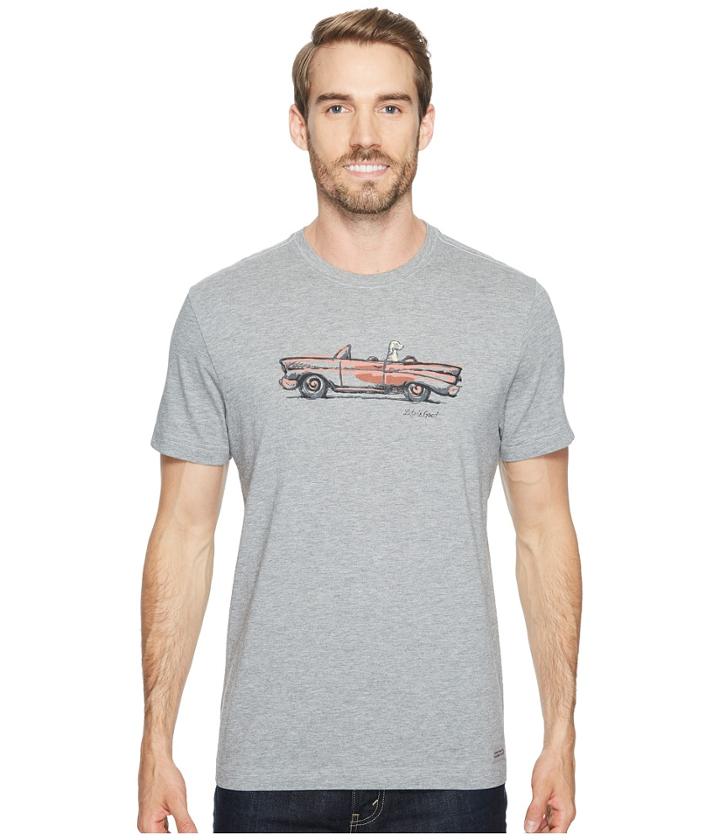 Life Is Good Cruisin' Dog Crusher Tee (heather Gray) Men's Short Sleeve Pullover