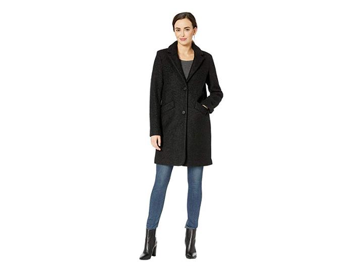 Marc New York By Andrew Marc Paige Pressed Boucle Two-button Notch Collar (black) Women's Coat