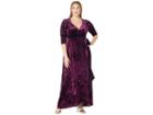 Kiyonna Cara Velvet Wrap Dress (mystic Plum) Women's Dress