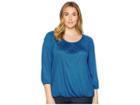 Michael Michael Kors Plus Size Mini Diamond Peasant Top (radiant Blue) Women's Clothing
