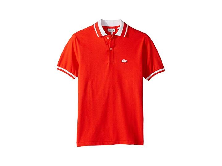 Lacoste Kids Short Sleeve Candy Stripe Croc Polo (infant/toddler/little Kids/big Kids) (fusion/white) Boy's Short Sleeve Pullover