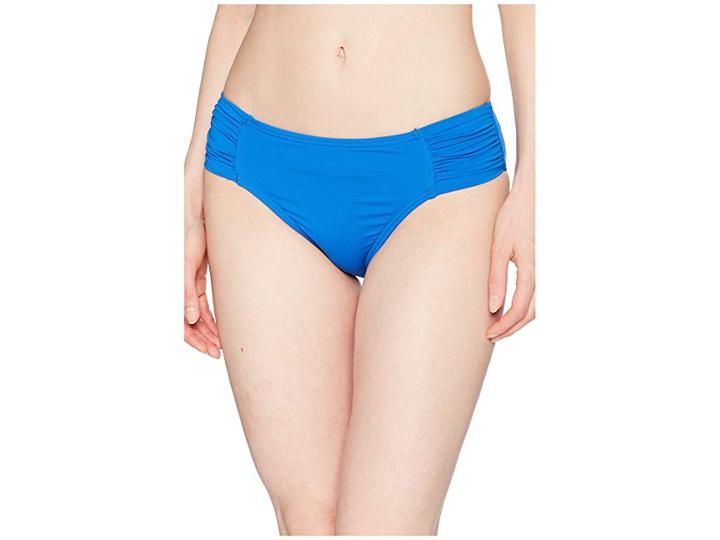 Tommy Bahama Pearl High-waist Side-shirred Bikini Bottom (cobalt Sea) Women's Swimwear