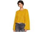 Jack By Bb Dakota Bb Talk Jersey Stitch Cropped Sweater (marigold) Women's Sweater