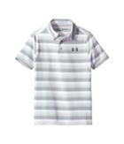 Under Armour Kids Playoff Stripe Polo (big Kids) (white/overcast Gray/rhino Gray) Boy's Clothing