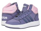 Adidas Kids Hoops Mid 2 (little Kid/big Kid) (raw Indigo/tech Ink/true Pink) Kids Shoes